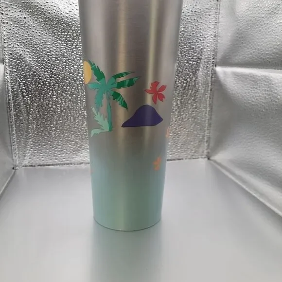 NWT! Starbucks 2020 Desert Palm Gradient Tumbler 24oz Palm Trees Islands Mermaid - Picture 3 of 4